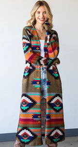 Time To Remember Aztec Open Cardigan