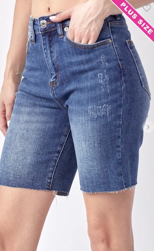 Risen Summer Surprise Mid Thigh Shorts - Dk Denim