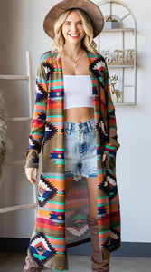 Time To Remember Aztec Open Cardigan