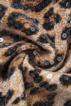 Wide Leg Leopard Sequined Pants