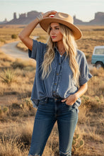 The Alaina Frayed Trim Denim Top