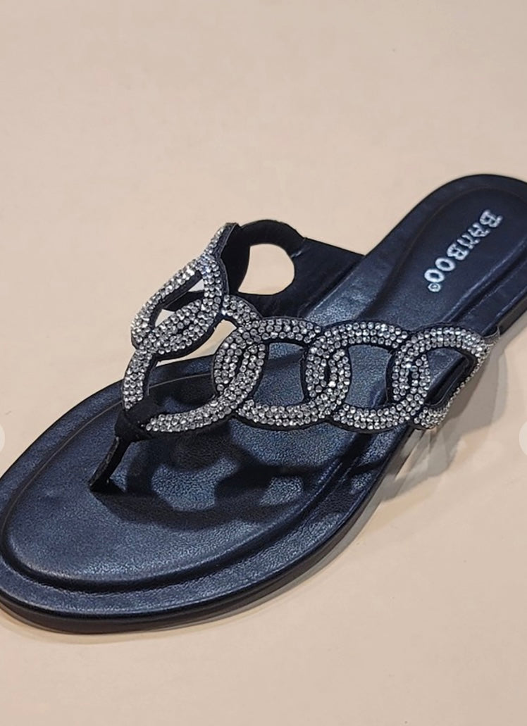 Just A Little Flirty Rhinestone Sandals