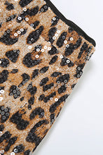 Wide Leg Leopard Sequined Pants