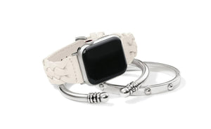 Brighton Sutton Braided Leather Watch Band - Off White