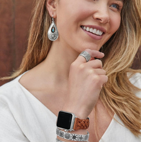 Brighton Sutton Braided Leather Watch Band - Luggage