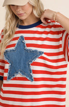 Denim Star Patch Top