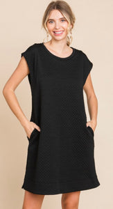 Simple Moments Textured Dress - Black