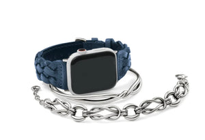 Brighton Sutton Braided Leather Watch Band - French Blue