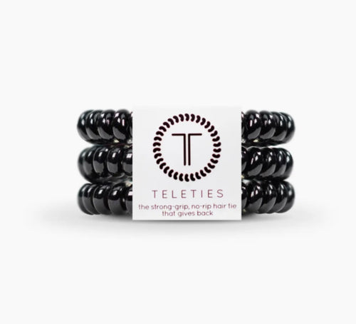 Teleties Small Jet Black Hair Coils (3 pack)