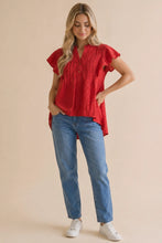 Be Carefree Pintuck Top - Red