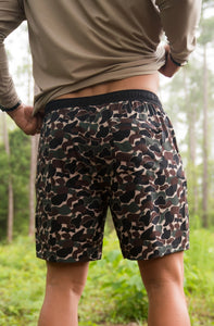 Burlebo Athletic Shorts - Throwback Camo - Black Liner