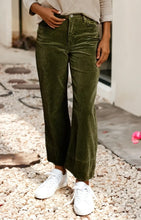 My True Love Wide Leg Corduroy Pants - Green