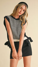 Striped Side Tie Sweater Vest