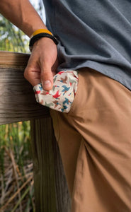 Burlebo Everyday Shorts - Desert Tan with All Over Duck Pattern