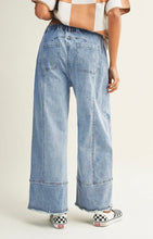 Candice Wide Leg Drawstring Denim Pants
