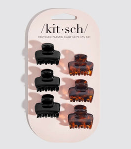 Kitsch Black/Tortoise 6pc Claw Clips