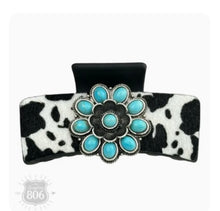 Cow Print Concho Hair Clip