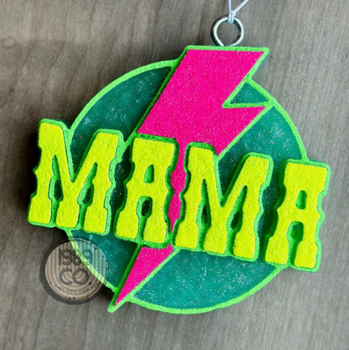 Neon Mama with Bolt Car Freshie