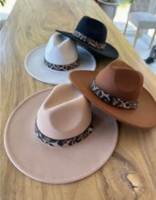 Vegan Felt Panama Hat with Leopard Band