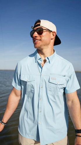 Burlebo Performance Fishing Shirt - Dusty Blue