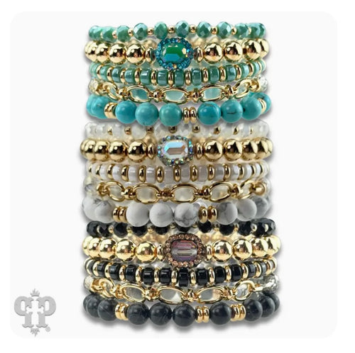 Mixed Bead Bracelet with Chain