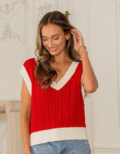 Sweet On You Cable V Neck Sweater Vest