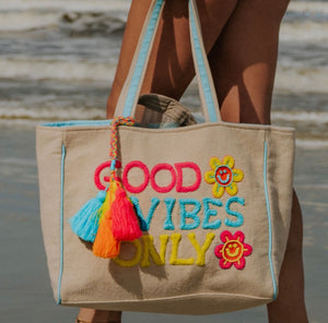 Good Vibes Only Canvas Tote