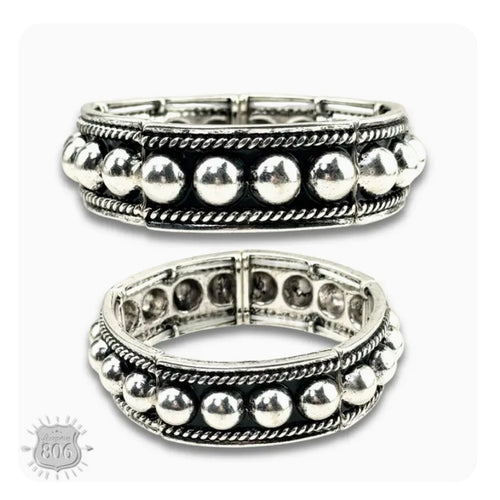 Burnished Silver Stretch Bracelet