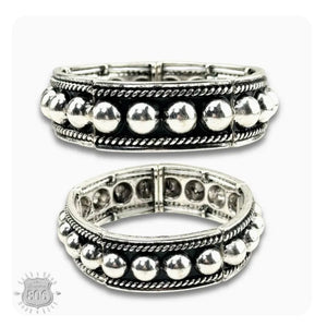 Burnished Silver Stretch Bracelet