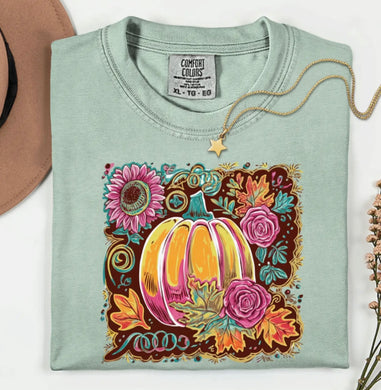Watercolor Floral Pumpkin Sweatshirt