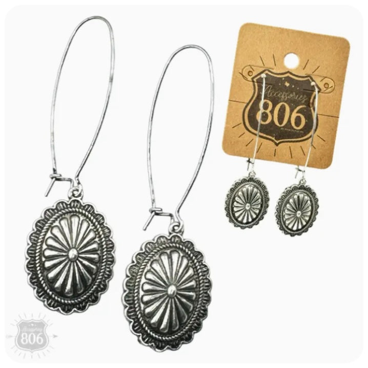 Silver Concho Earrings