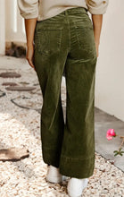My True Love Wide Leg Corduroy Pants - Green