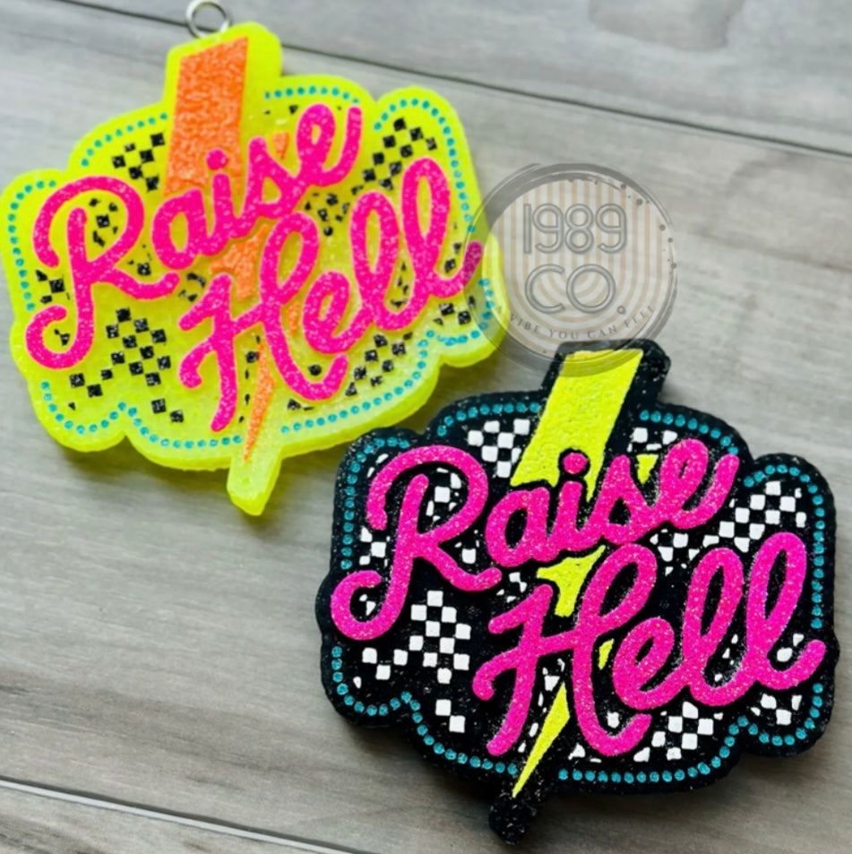Raise Hell Car Freshie-Neon Yellow