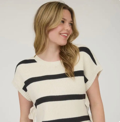 Keeping a Secret Striped Side Tie Sweater
