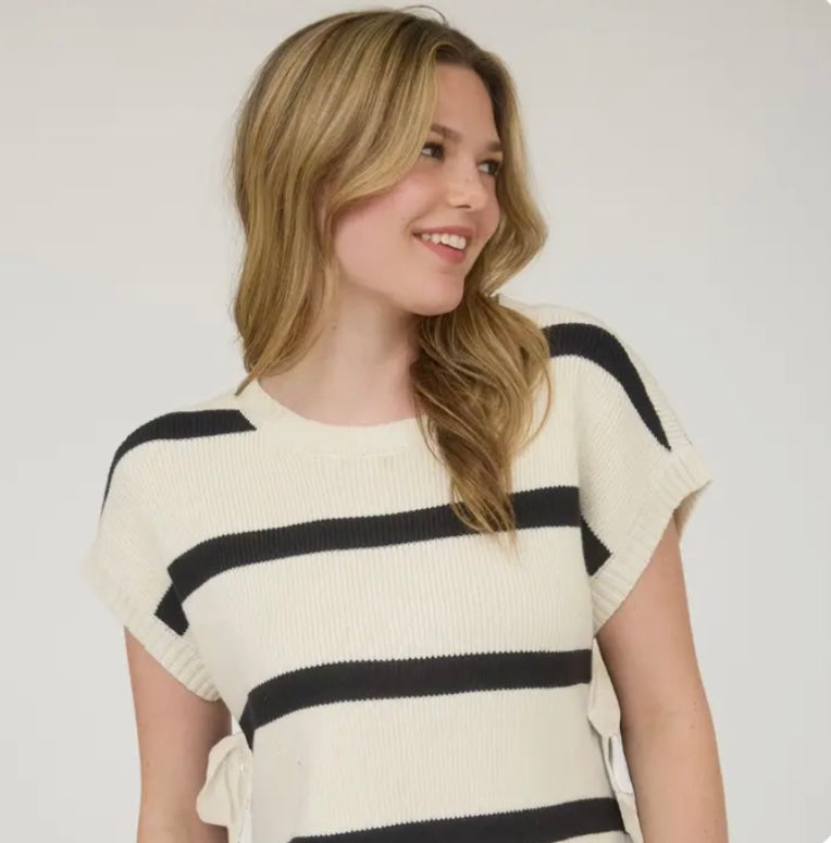 Keeping a Secret Striped Side Tie Sweater