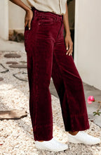 My True Love Wide Leg Corduroy Pants - Burgundy