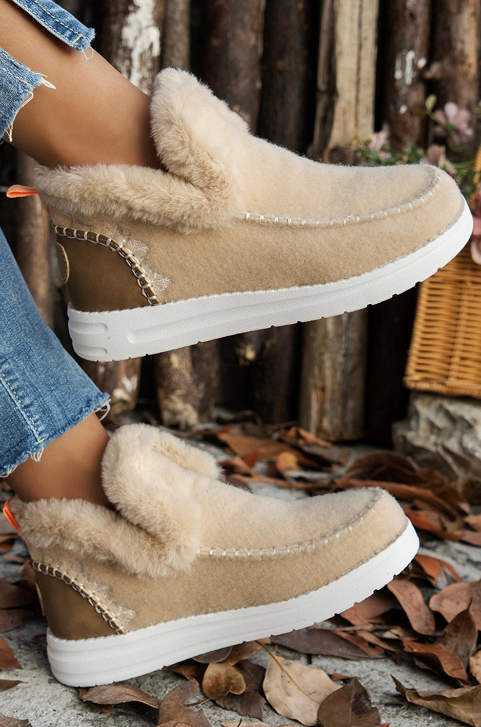 All Fuzzy & Warm Anklet Boots