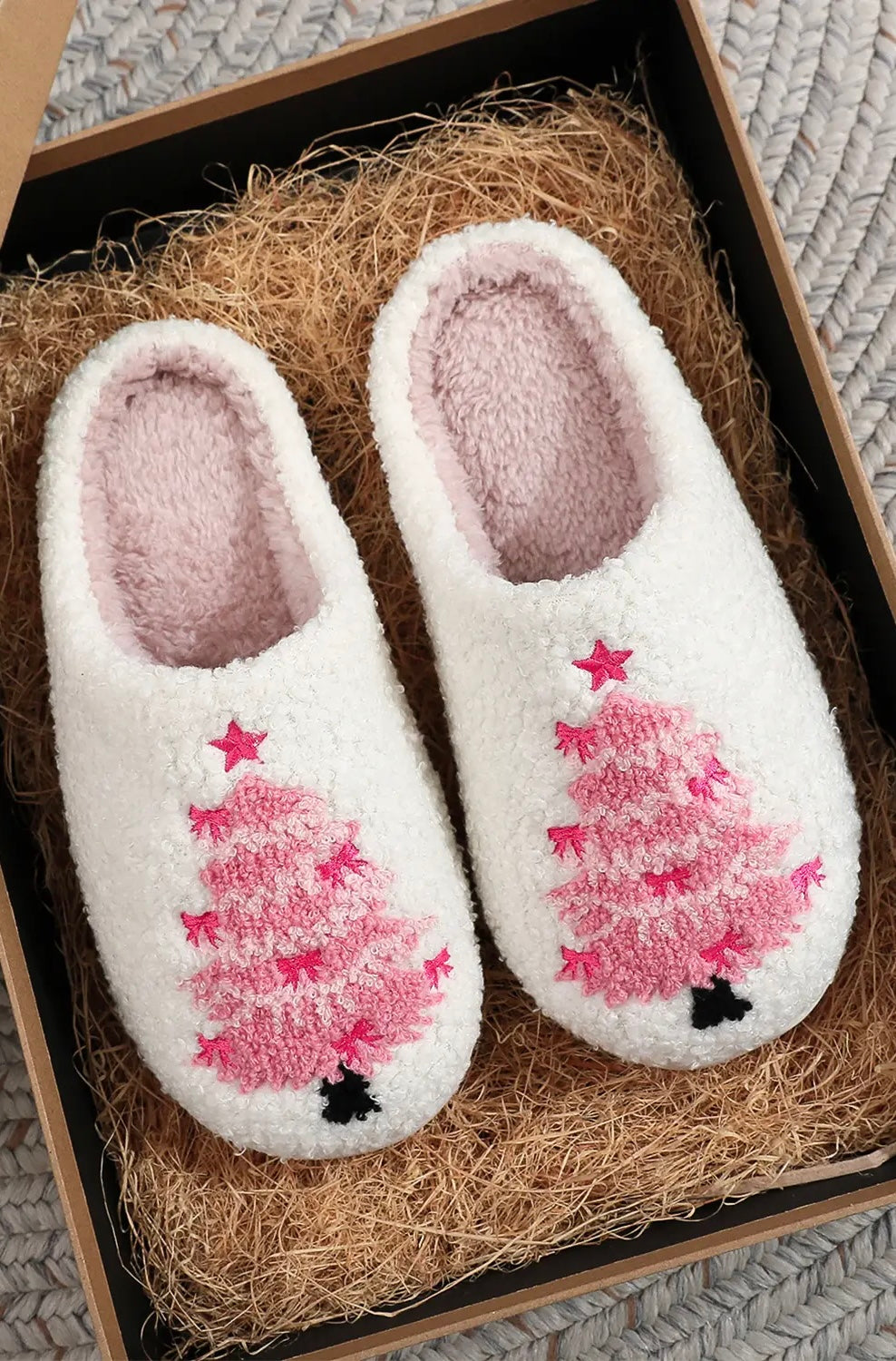 Plush Christmas Tree Slippers