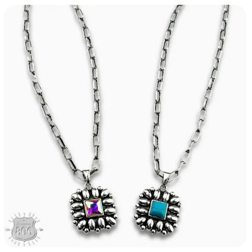 Western Silver & Stone Necklace