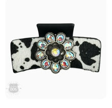 Cow Print Concho Hair Clip