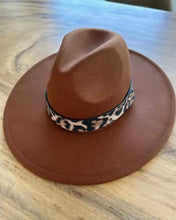 Vegan Felt Panama Hat with Leopard Band