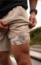 Burlebo Athletic Shorts - Heather Khaki - Driftwood Camo Liner