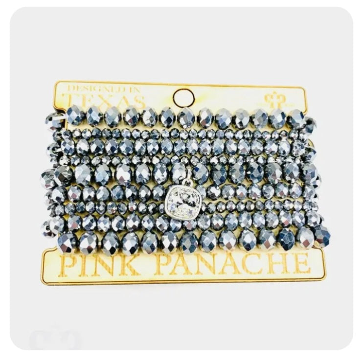 Silver 9-Strand Bracelet Stack