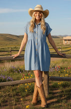 Striped Button Down Shirt Dress