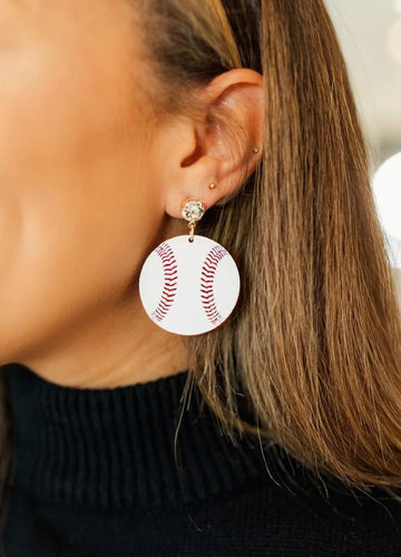 Taylor Shaye Acrylic Baseball Earrings