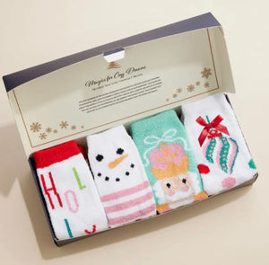 Christmas Fuzzy Socks (Assorted Pack of 4)