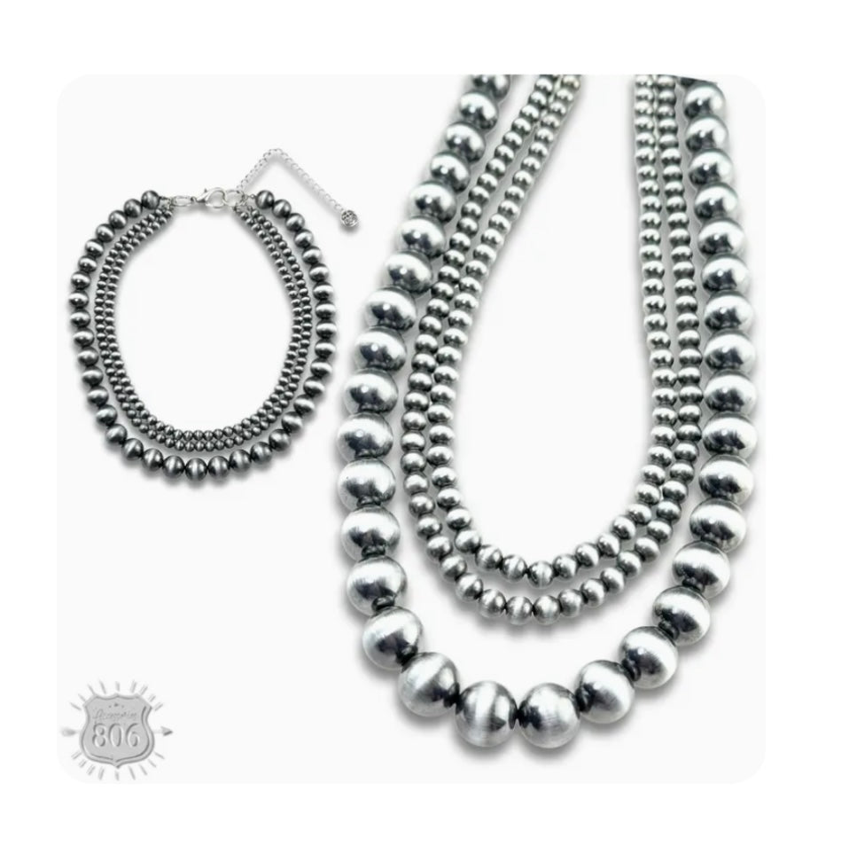 Western 3 pc. Navajo Beaded Necklace