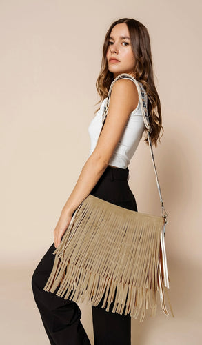 Jen & Co Sadie Suede Fringe Crossbody