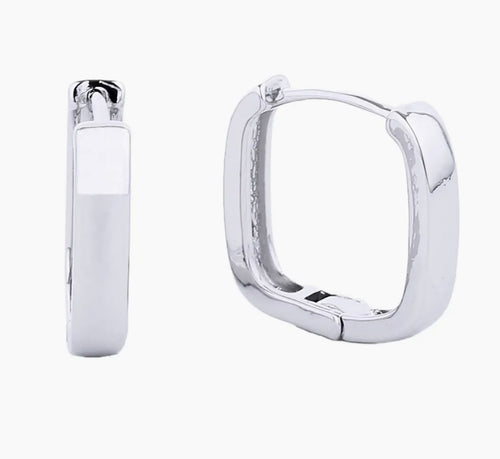 Square Hoop Silver Hoop Earrings