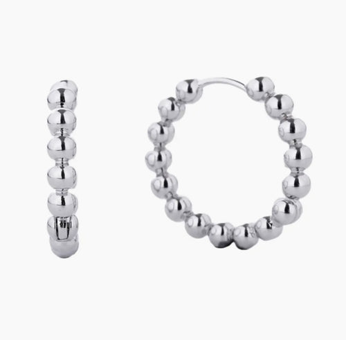 White Gold Dipped Ball Earrings (1”)
